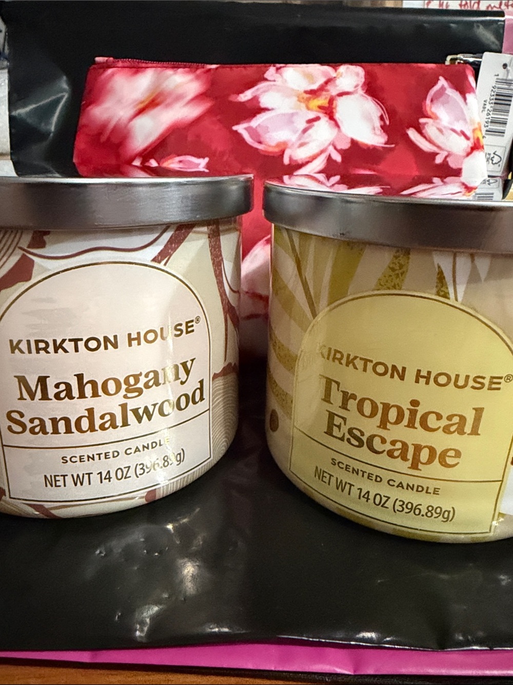 Mahogany Sandalwood & Tropical Escape Scented Candles - White/Yellow Pick 1